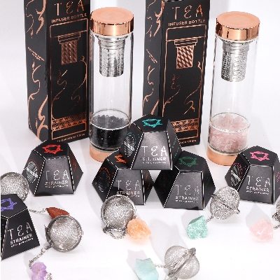 Ancient Wisdom's new raw gemstone tea strainer collection