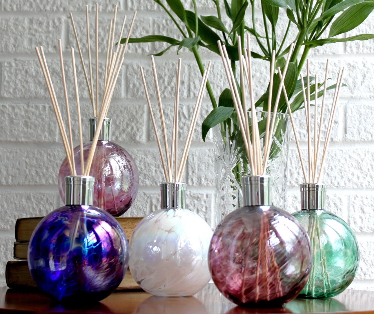 multicoloured glass sphere diffusers