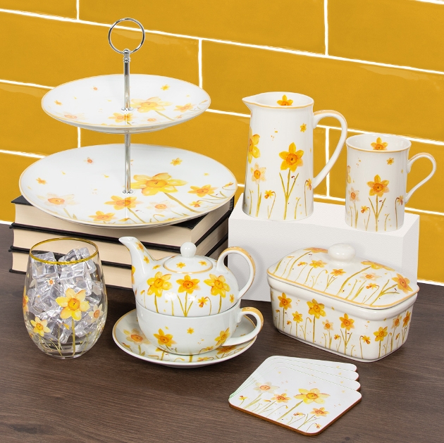 daffodil print crockery range