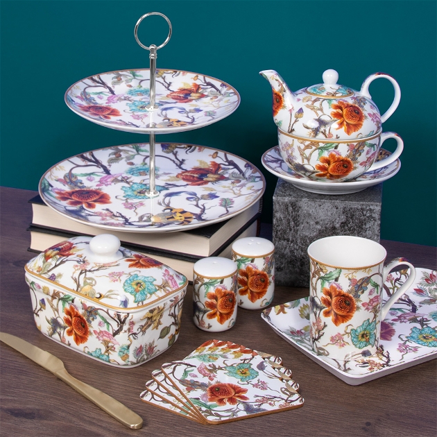 wild flower print on afternoon tea crockery range