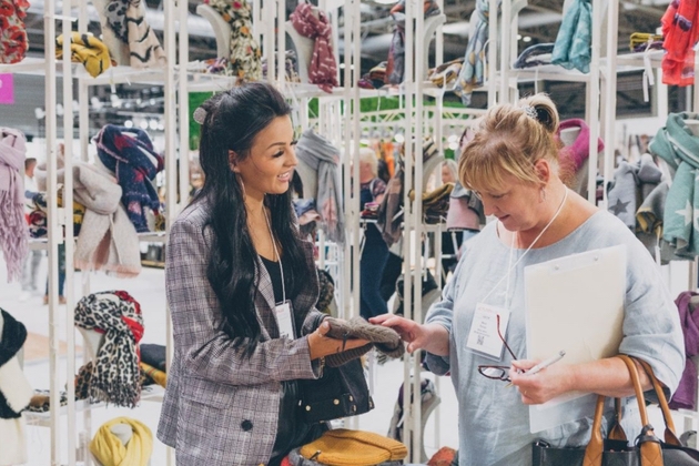 Woman browsing at Autumn Fair 