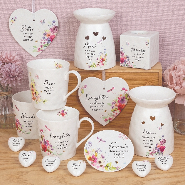 ceramic range of items with pretty floral print