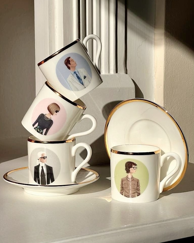 shop display of mugs and plates
