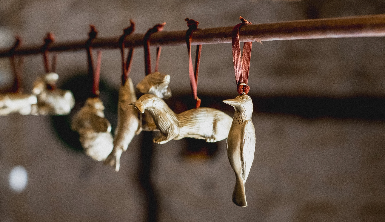 hanging gold animals