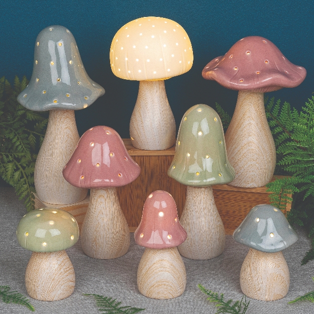 pastel coloured mushrooms that light up 