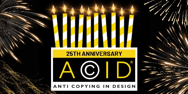 Anti Copying in Design (ACID) logo black and yellow