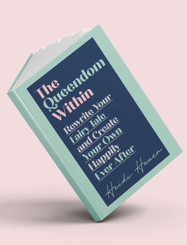 book with mint green and navy blue cover with writing of title on