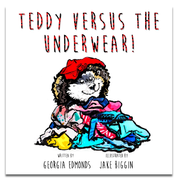 cover of teddy on a pile of underwear