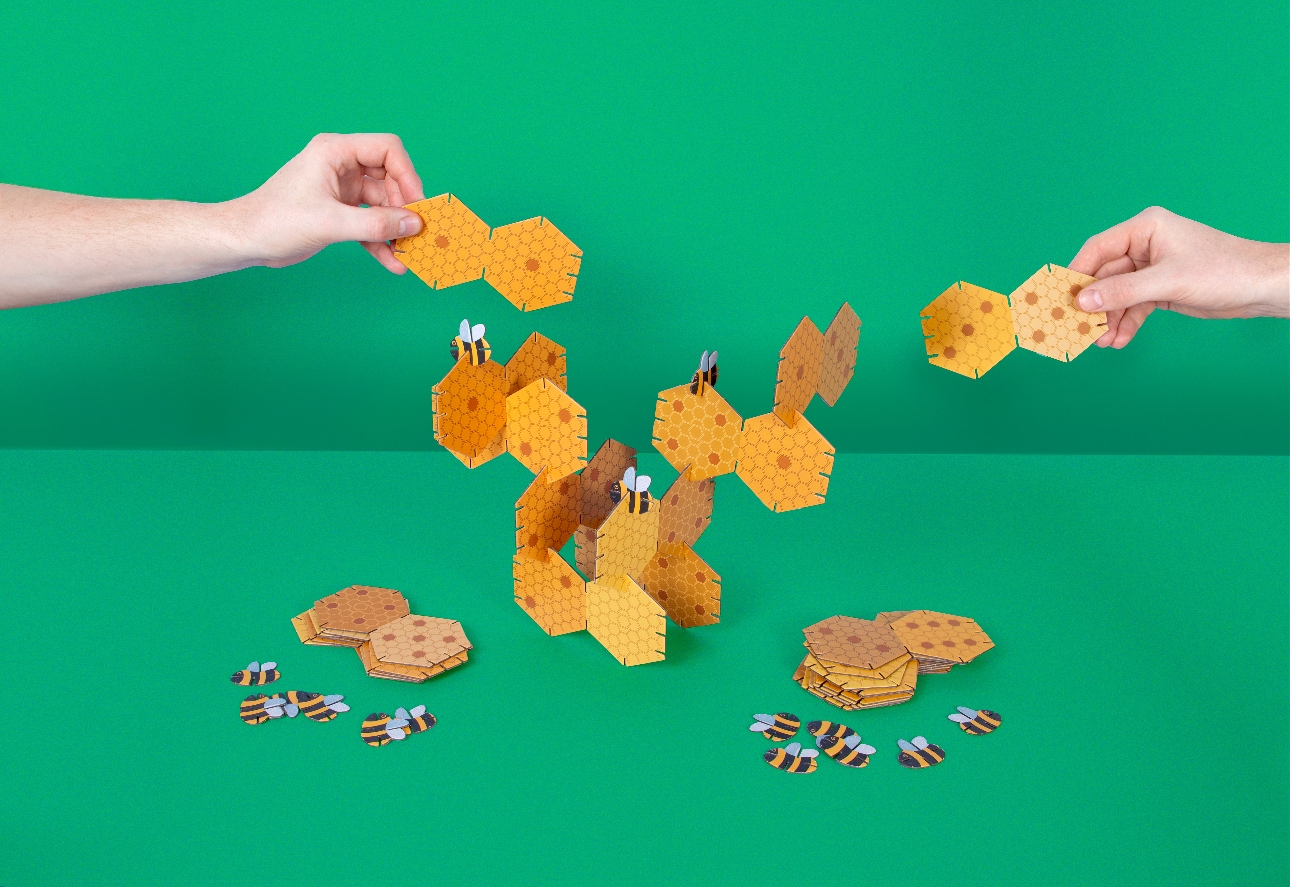 cardboard bee honeycomb game