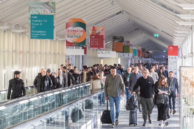 crows of people walking in trade show