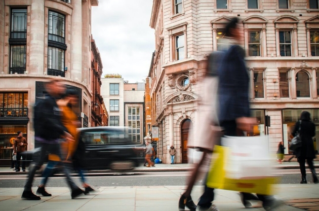 Shoppers on the high street