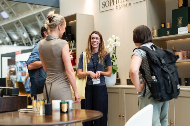 People conversating at London Home Fragrance Show